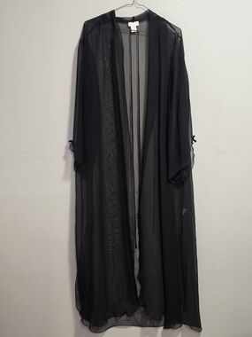 Versailles Sheer Black Long Robe Cover-Up